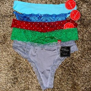NEW thong panties…. ALL 5 pair sold together🌸